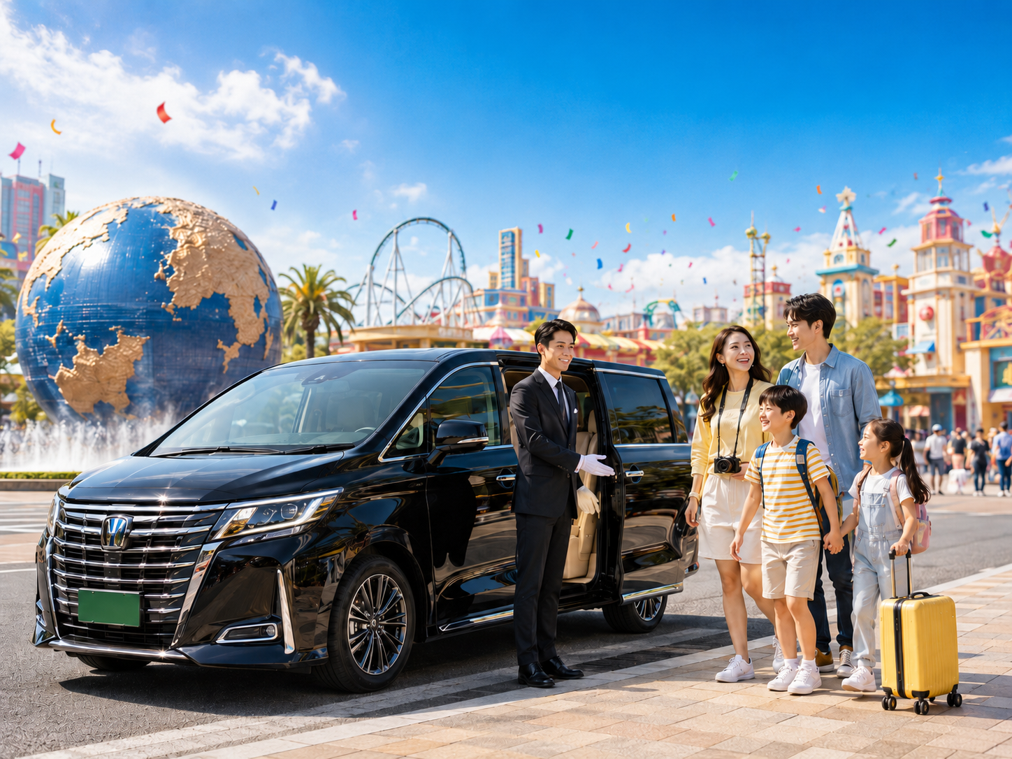 Osaka to Universal Studios Japan private transfer | TOUSHIN licensed private charter