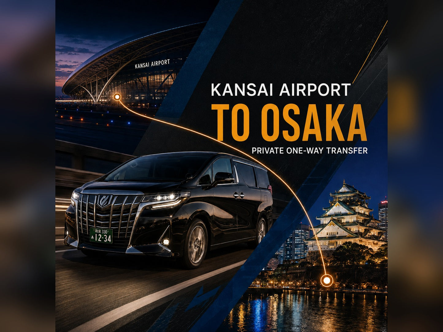 Kansai Airport to Osaka private transfer | TOUSHIN Licensed Vehicle